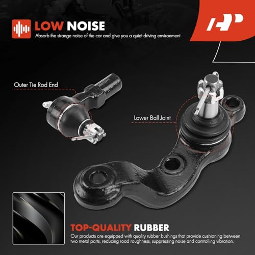 A-Premium 8Pcs Front Suspension Kit, Upper & Lower Ball Joint, Inner & Outer Tie Rod End, Compatible with Toyota Tacoma 1995-2004, RWD Only, with Power Steering