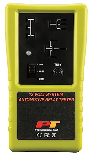 Performance Tool 3009 Compact Cordless Automotive Relay Tester for 12 Volt 4 and 5 pin relays and More