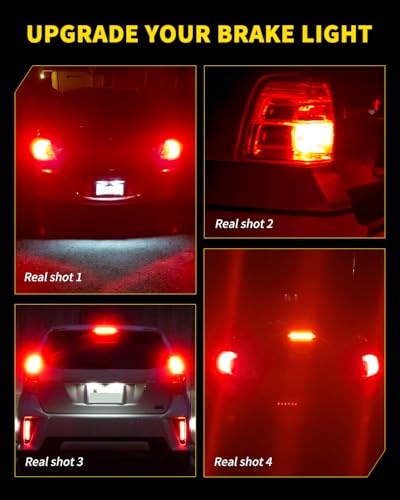 AUXLIGHT LED Strobe/Flash Brake Tail Light Bulbs 3157 3156 LED Bulb Red 320% Brighter 3057 3056 4157 T25 Led Bulbs for Tail Stop Brake Lights (Brilliant Red, Pack of 2)