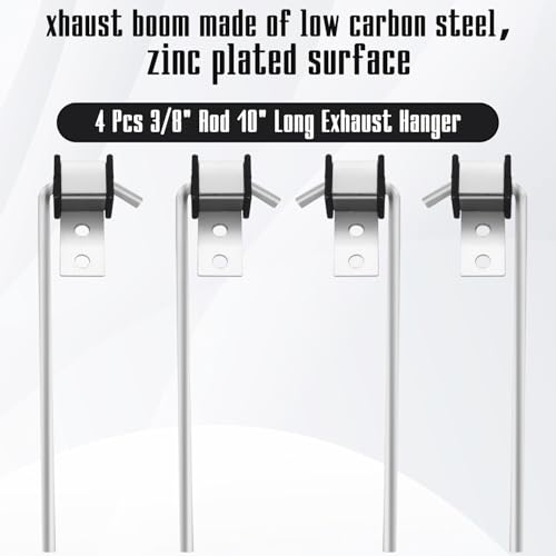 4 Pcs Heavy Duty Exhaust Hanger Rod Universal Use Exhaust Hanger 3/8" Rod 10" Long