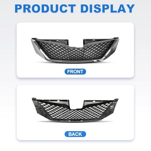 Tyrigion Front Bumper Upper Grille Honeycomb Chrome Grill For 2011-2017 Toyota Sienna TO1200334