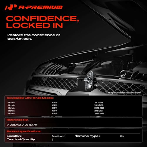 A-Premium Hood Latch Lock Compatible with 2017-2022 Honda CR-V CRV, Front Hood Lock Engine Bonnet Latch Assembly