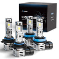 FRANXI 9005/HB3 H11/H8/H9 Light Bulbs Combo Fog Lights, 32000LM Super Bright 6000K Cool White, 1:1 Design with Cooling Fan, Off-Road Light, Plug and Play, Pack of 4