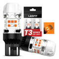 LASFIT 7440 LED Bulb Anti Hyper Flash Canbus 7443 Front or Rear Turn Signal Light 7444na 7441 7444 7440NA W21W WY21W Bulbs No Load Resistor Need, Upgraded Amber (Pack of 2)