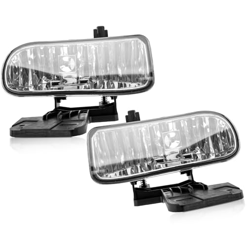 RP Remarkable Power, Fog Lights For 1999 2000 2001 2002 Sierra / 2000 2001 2002 2003 2004 2005 2006 Yukon/Yukon XL Pickup Truck SUV Clear Fog Lights Pair FL7084