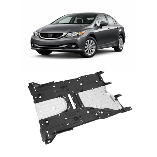 ECOTRIC Engine Splash Shield Plate Compatible with 2013-2015 Honda Civic Replacement for 74110TR3A20 Rear Lower Silvery Aluminium Engine Case Undercar Shield Guard