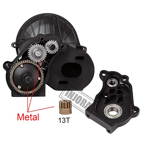 INJORA Black Complete Gearbox Transmission for 1/10 Axial SCX10 II 90046
