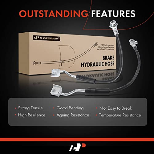 A-Premium Front Driver and Passenger Brake Hydraulic Hose Compatible with Ford Models - For F-150 1990-1996, For Bronco 1990-1992 - Replace# F4TZ2078C