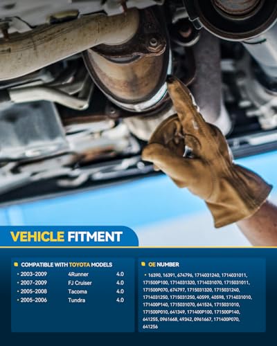 PHILTOP Exhaust Manifold Catalytic Converter Kit Compatible with Toyota 2005-2011 Tacoma 4.0L, 2003-2009 4Runner 4.0L, 2007-2009 FJ Cruiser, 2005-2006 Tundra 4.0L OE# 1715031011 (EPA Compliant)