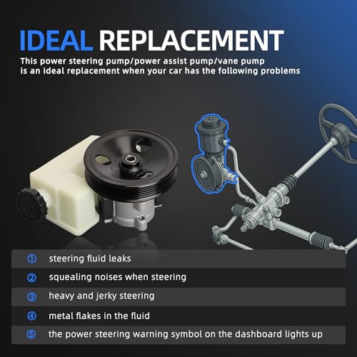 Loautong Power Steering Pump with Pulley, for Jeep Liberty 2002-2006 for V6-3.7L Only, OE 20-64610