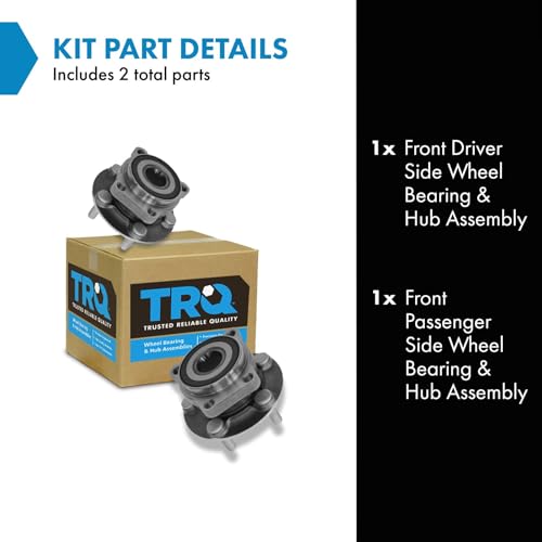 TRQ Front Left and Right Wheel Bearing and Hub Assembly 2 Piece Set Compatible with 2005-2014 Subaru Outback 2009-2014 Forester 2005-2014 Legacy 2013-2014 XV Crosstrek