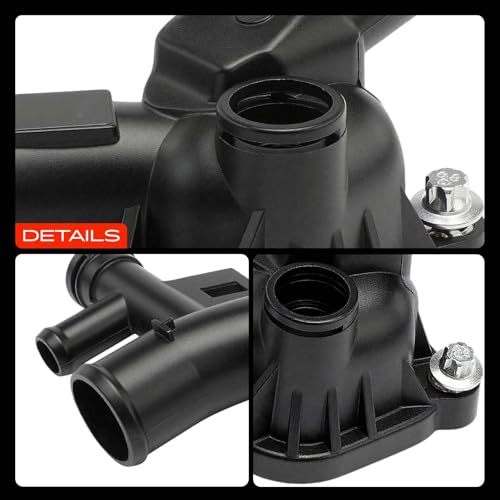 A-Premium Engine Coolant Thermostat Housing Water Outlet w/Sensor Compatible with Buick, Chevy Vehicles - 1.4L Only - Cruze 11-15, Sonic 12-20, Trax 13-20, Encore 13-20 - Replaces 25193922