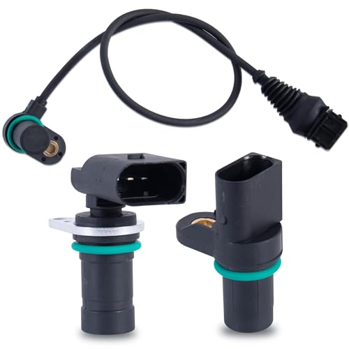EVERESTWAY 2PCS Camshaft Position Sensor and 1PC Crankshaft Position Sensor Compatible for BMW X3 X5 Z4 Z3 325i 330i Replace 12147539165 12141438082 12141709616