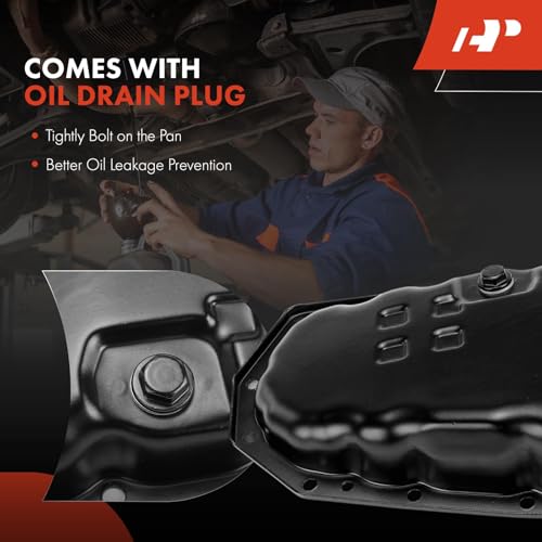 A-Premium Transmission Oil Pan with Drain Plug Compatible with Nissan Altima 2013-2018, Juke 2015-2017, NV200 2014-2016, Rogue 2014-2018, Rogue Sport 2017-2018, FWD and with Auto CVT Transmission
