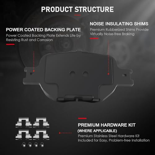 cciyu D817 D835 Ceramic Front Rear Brake Pad Set Fit For 2005-2010 For Scion tC