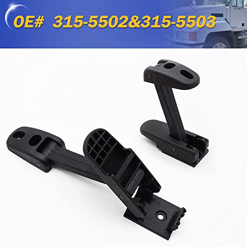 2PCS Heavy Duty Hood Latch Kit LH/RH for Kenworth T170, T270, T330, T370, T660 / Peterbilt 325, 335, 337, 340, 348, 384, 386, 567, 569, 579 / Mack CH/Blue Bird 315-5502&315-5503