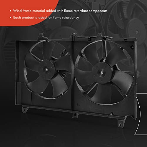 A-Premium Engine Radiator Cooling Fan Assembly Compatible with Select Infiniti & Nissan Models - G35 2003-2007, 350Z 2003-2007 - Replace# 21481CF40B, 21483CD000