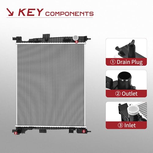 YITAMOTOR Radiator Compatible with 2016-2020 Jeep Grand Cherokee, Fit for 2016-2020 Dodge Durango 3.0L 3.6L V6