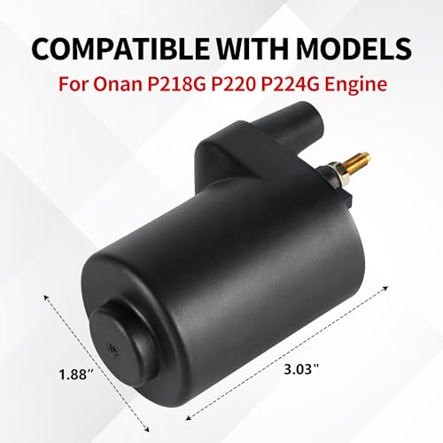 Ignition Coil for for Onan P218G P220 P224G Engine Models BF BFA BG BGA BGE B43E B43G B43M B48G Replace OEM 166-0772 166-0804 541-0522