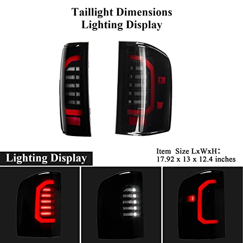 vvavv LED Tail Lights Compatible with 2007-2013 Chevy Silverado 1500 2007-2014 Silverado 2500 HD/3500 HD, LED Tube Rear Light Lamp Dark Smoke Replace A Pair
