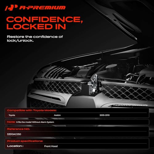 A-Premium Hood Latch Lock Compatible with Toyota Avalon 2005-2010, Front Hood Lock Engine Bonnet Latch Assembly