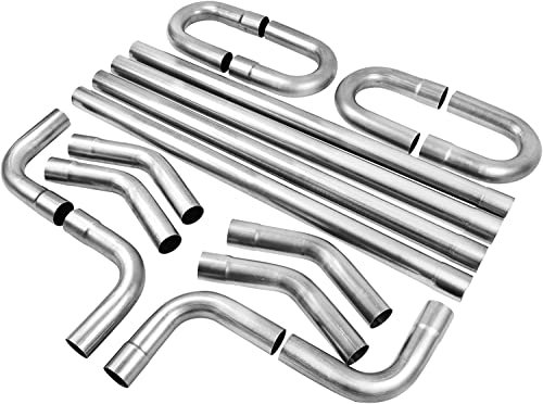 3 Inch T304 Stainless Steel Exhaust Pipe Kit, 3'' OD, 16PCS