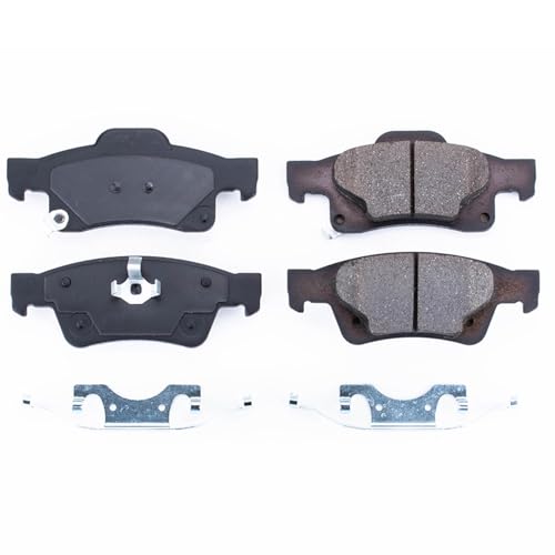 PowerStop Rear Brake Pads for Dodge Durango 2011-20 | Jeep Grand Cherokee 2011-20 - Z17 Ceramic Brake Pads with Installation Hardware, 17-1498