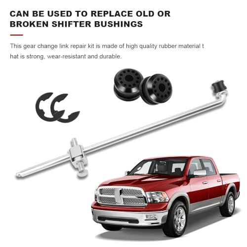 PACLVIO 2PCS Transfer Case Shift Linkage Bushings with E-Clips, Transfer Shift Control Lever Grommet Bushing Kit Replacement for Dodge Ram 1500 2500 3500, OEM#68078975AA 68078974AA