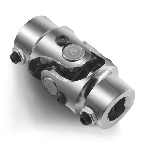 RABROPAR 3/4 DD X 3/4 DD Steering Shaft Universal U Joint Coupling, Powder Coated Universal Steering Shaft Coupler Chrome Steel, 3/4" DD to 3/4" DD Single Steering Shaft Joint