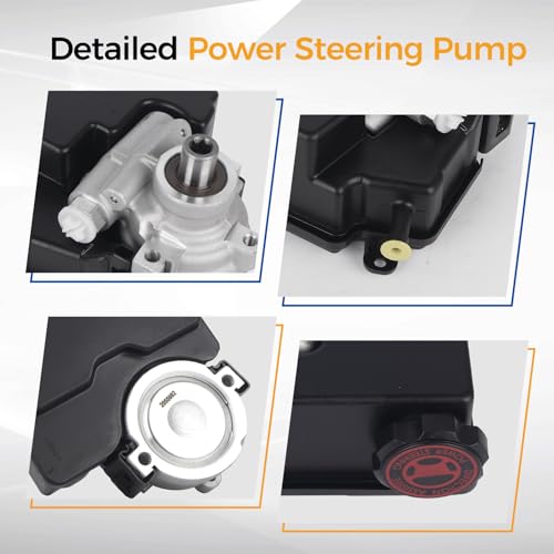 PAROD 2055982 Power Steering Pump Fit for 2005-2009 Buick Allure, LaCrosse, 2004-2005 Chevy Impala, Monte Carlo, 2004-2008 Pontiac Grand Prix, 3.8L V6; Reservoir Included; w/o Pulley