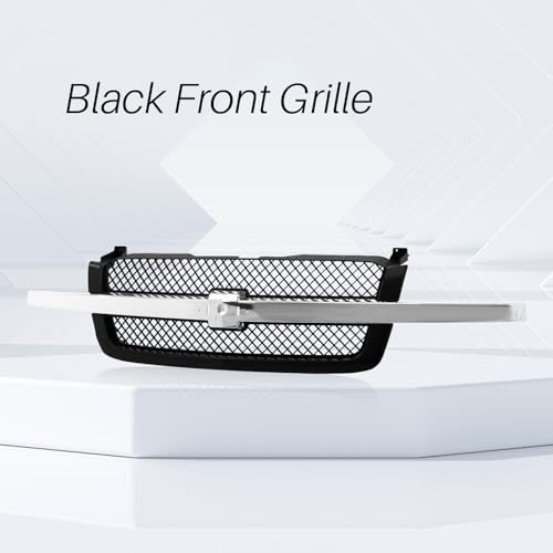 CarPartsDepot Front Grille Bright & Black Grill Compatible With Chevrolet 2003-2006 Silverado 1500 2500 3500 & 2007 Silverado Classic GM1200489 19168629