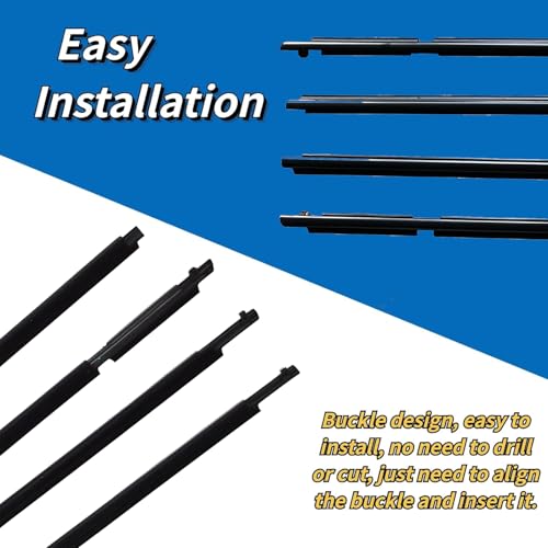 Dxuekeo Weather Stripping Window Molding Trim Seal Compatible with Toyota Rav4 2009-2012 Replace# 75710-0R020 75720-0R020 75730-0R020 75740-0R020