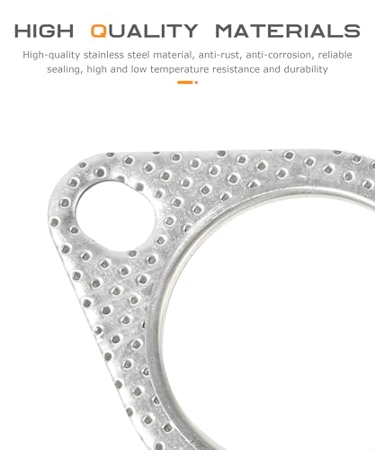 SCUARI 2PCS Exhaust Gasket,Car Accessories Exhaust Flange Gasket,Muffler Gasket,Catalytic Converter Gasket,Exhaust Flange Repair Kit with Bolt & Nut,Fit for Car,Truck,Replace #120-06310-0002 (2.5inch)