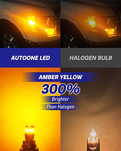 AUTOONE 194 LED Bulb Amber Yellow, Side Marker Lights 300% Brighter T10 168 2825 W5W LED Bulbs for License Plate Light Dome Map Door Courtesy Interior Car Lights, Pack of 2