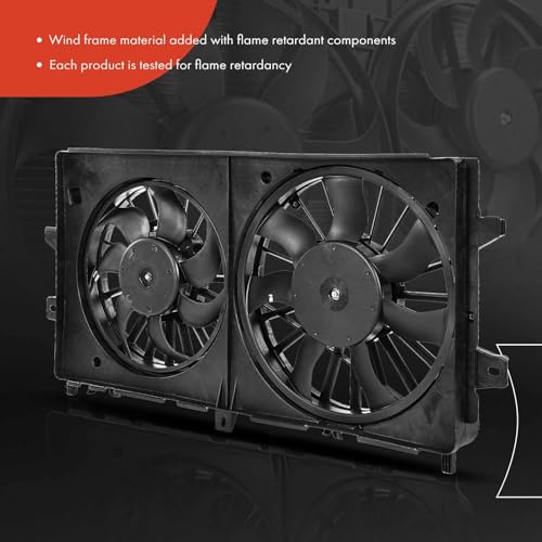 A-Premium Engine Radiator Cooling Fan Assembly Compatible with Select Chevrolet & Buick Models - Impala 2006-2011, Monte Carlo 2006-2007, Lacrosse 2008 - Replace# 89018690, 89018691