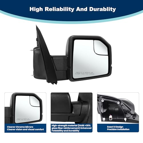 xingsichuang (3 Pins) Right Passenger Side Mirror For 2015-2020 Ford F150
