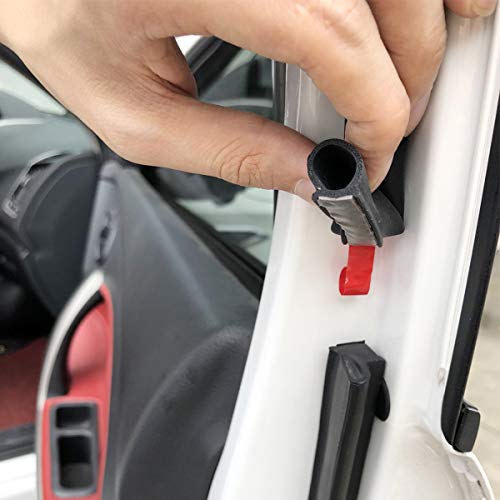 GoldWheel D-Shape Heavy Duty Weather Stripping 1/2"×7/16" Rubber Seal Weatherstrip Hollow with Bulb Door Gasket Strip(Self-Adhesive) for Automotive Truck RV Door Window Soundproof, 10FT