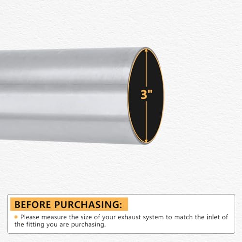 LCGP 3" Custom Mandrel Straight Exhaust Pipe, 30" Long, Made of Mild Steel Fit 3 Inch Exhaust System