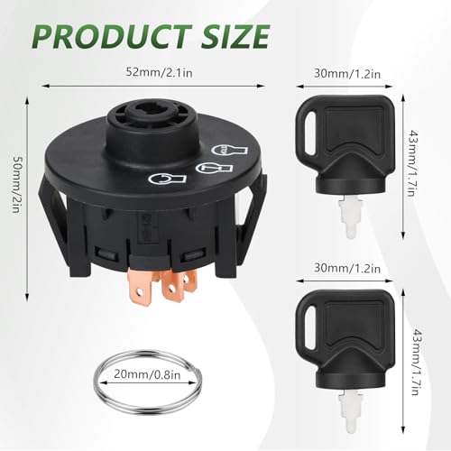 Ignition Switch 3 Postion for ExMark Toro 117-2221 137-4100 Z Master Time Cutter SS ZS Series Titan Lazer Z Quest Next Lazer Z Zero Turn Lawn Mower