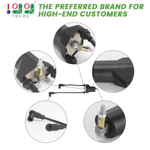 10L0L Golf Cart Dual Ignition Coil with Spark Plugs for EZGO 4-Cycle 1991-2002 Pre-MCI Engine/Robin 295CC Robin 350CC Gas Models, OEM 26652G01,EPIGC103