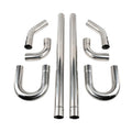 BIGREAT 3'' Inch DIY Custom Mandrel Exhaust Pipe Tube Pipe Industry Pipe,48'' Straight Pipe,3'' OD Straight & Mandrel Bend Pipe(45/90/180 Degree) Kit,T304 Stainless Steel,Universal Fitment-8PCS