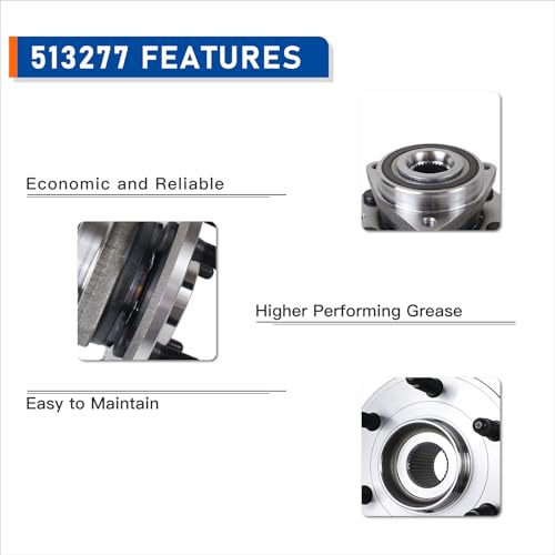 PAROD Pair 513277 Wheel Bearing and Hub Assembly Front/Rear Compatible with 08-17 Buick Enclave, 09-17 Chevy Traverse, 07-16 GMC Acadia, 07-10 Saturn Outlook 6 Lugs w/ABS