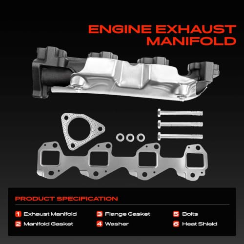 A-Premium [6.6L] Right Exhaust Manifold Kit W/Gaskets Compatible with Chevy, GMC, Workhorse & Workhorse Custom Chassis - Silverado 2500 HD, Express 2500, Sierra 3500, Savana 2500, LF72, R26 & More