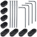 Lonsda 16PCS Universal Exhaust Rubber Hanger Heavy Duty Exhaust Hanger Rod Exhaust Pipe Hanger Weld On - 3/8" Rod 7.6" Long + Straight 10" Long