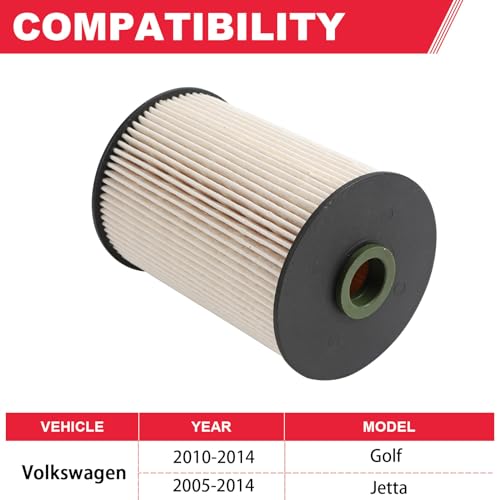 VW TDi Fuel Filter PU 936/1 X Fits for 2010-2014 Golf 2005-2014 Jetta Diesel Engine Volkswagen TDi Fuel Filter Replaces# 1K0127434B 1K0127177B