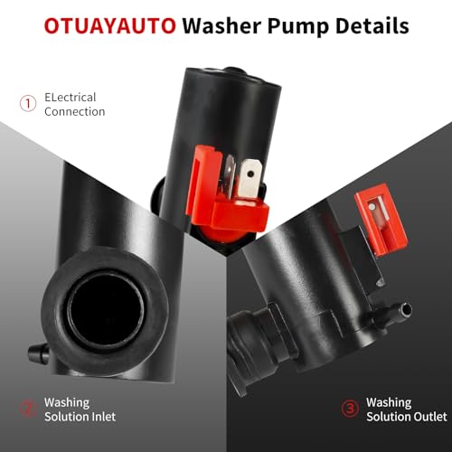 OTUAYAUTO 86611-AA010 Windshield Washer Pump with Grommet - Replacement For Subaru Forester 98-05/Outback 01-04/Honda CR-V 02-06/Acura 38512-SA5-013 76806-SE3-G02