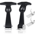 Mudder 2 Pcs Elastic Stainless Steel Rubber Hood Catch Flexible T-Handle Hasp Rubber Flexible Draw Latches with Brackets for Tool Cabinet, Vehicle Engine, Hood