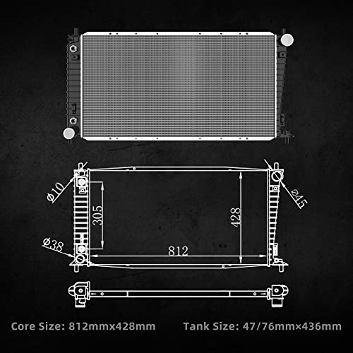 DWVO Radiator Compatible with 2005-2008 Ford F-150 4.2L V6 4.6L 5.4L V8, 2004 Expedition 4.6L, 2004-2006 Expedition 5.4L V8, 06-08 Lincoln Mark LT 5.4L, 05-08 Navigator 5.4L V8
