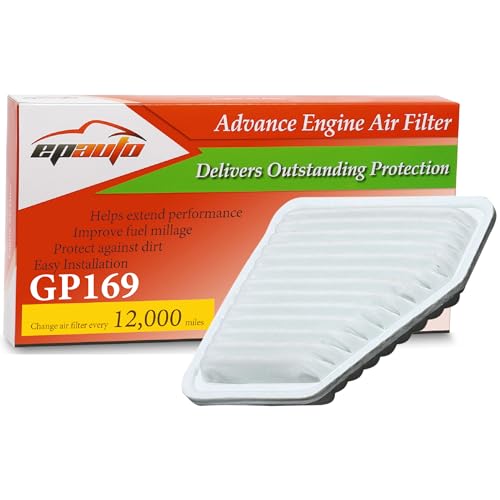 EPAuto GP169 (CA10169) Engine Air Filter, Replacement for Toyota Camry V6, Avalon, RAV4, Matrix, Venza, Corolla XRS, Scion tC, xB, Lexus ES350, Pontiac Vibe 2.4L – Fits Select Models 2005-2016
