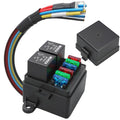 Weasch 12V 6 Way Pre-Wired Fuse Relay Box Kit with Two 80A 4-Pin Relays